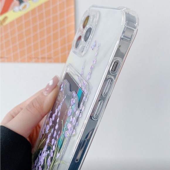 ⚠️Clearance iPhone 15 Floral Clear Phone Case with Lavender Design - Picture 3 of 4